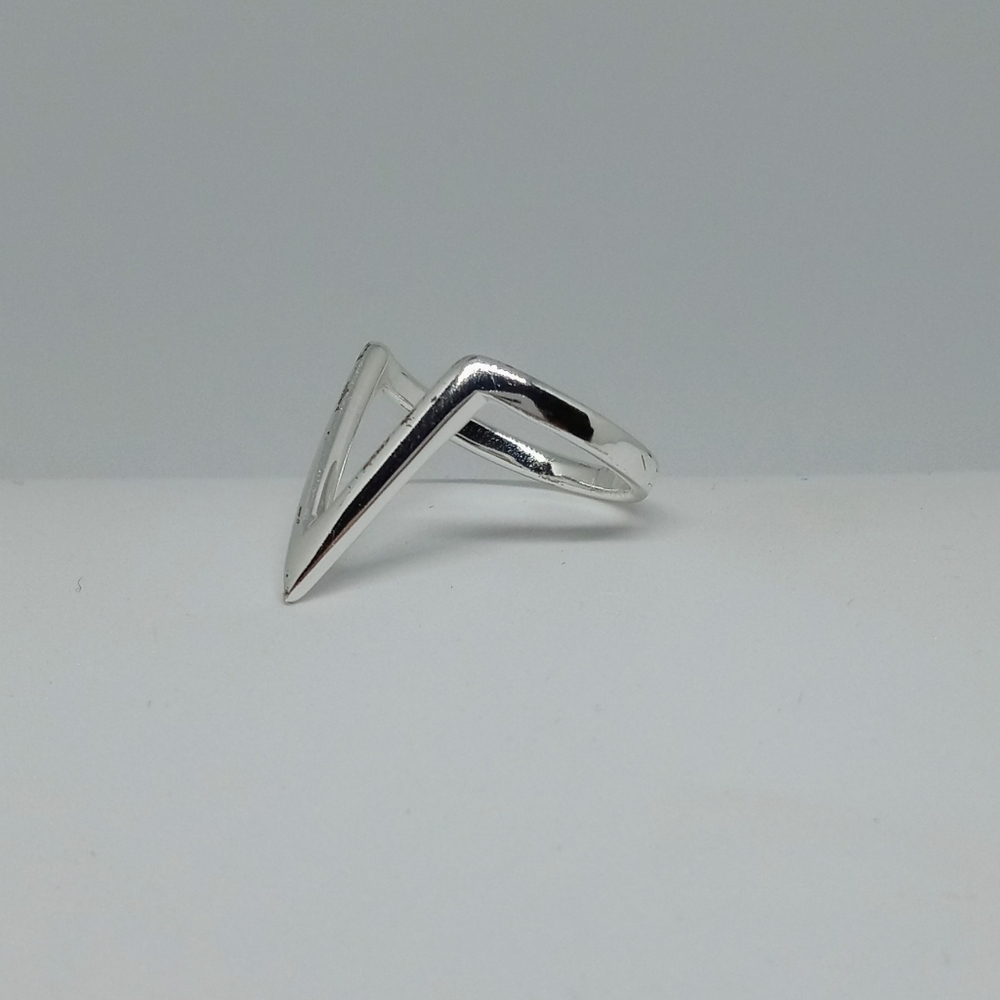 V Shaped Silver Ring